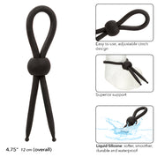 Alpha Liquid Silicone Lasso - Black-Cockrings-CalExotics-Andy's Adult World