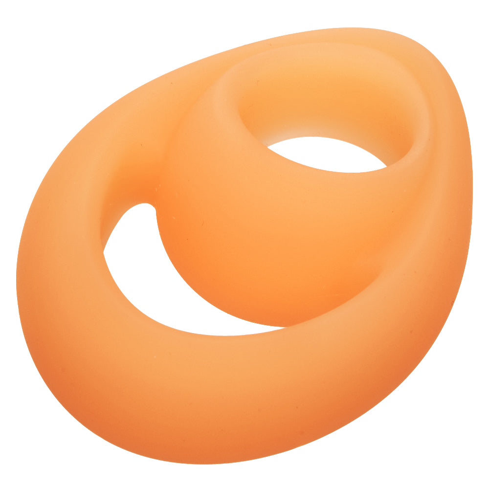 Alpha Glow-in-the-Dark Liquid Silicone Teardrop Ring - Orange-Cockrings-CalExotics-Andy's Adult World