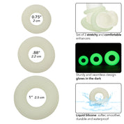 Alpha Glow-in-the-Dark Liquid Silicone 3 Ring Set - White-Cockrings-CalExotics-Andy's Adult World