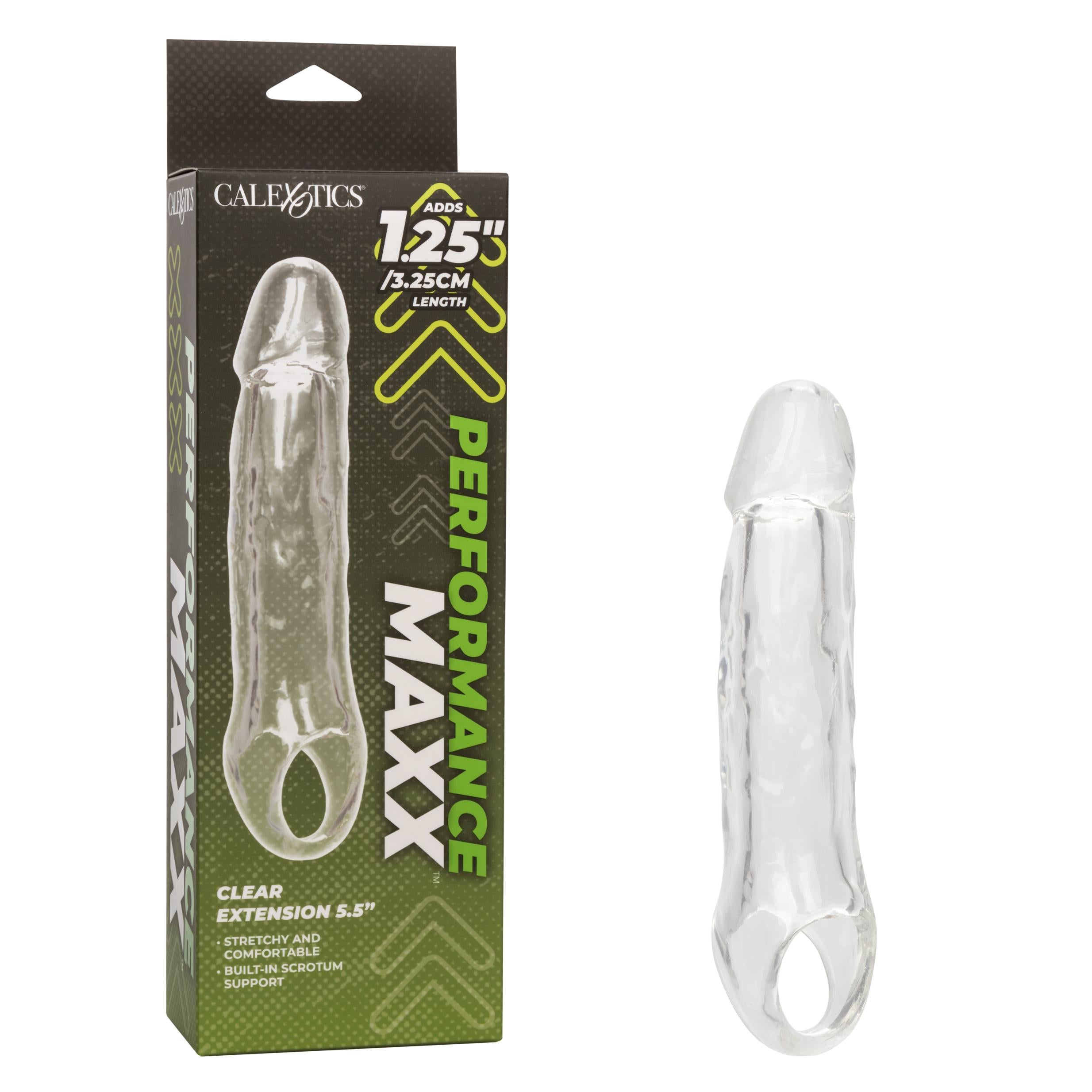 Performance Maxx Clear Extension - 5.5 Inch - Clear-Penis Extension & Sleeves-CalExotics-Andy's Adult World