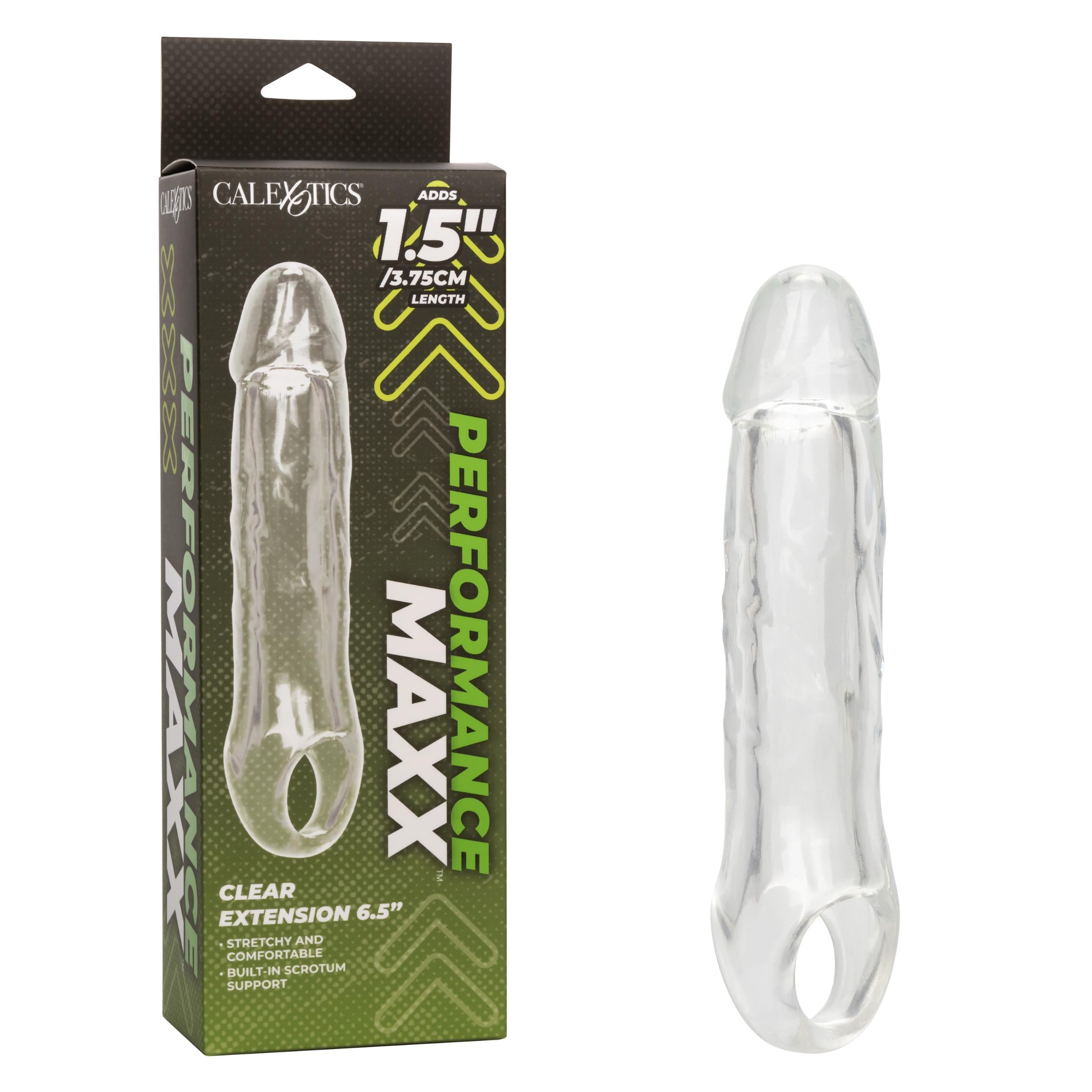 Performance Maxx Clear Extension - 6.5 Inch - Clear-Penis Extension & Sleeves-CalExotics-Andy's Adult World