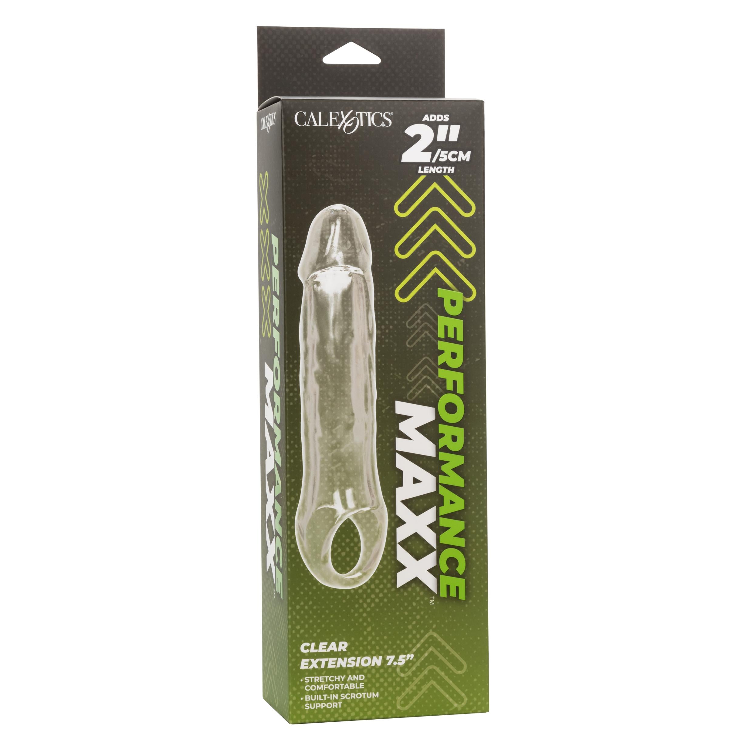 Performance Maxx Clear Extension - 7.5 Inch - Clear-Penis Extension & Sleeves-CalExotics-Andy's Adult World