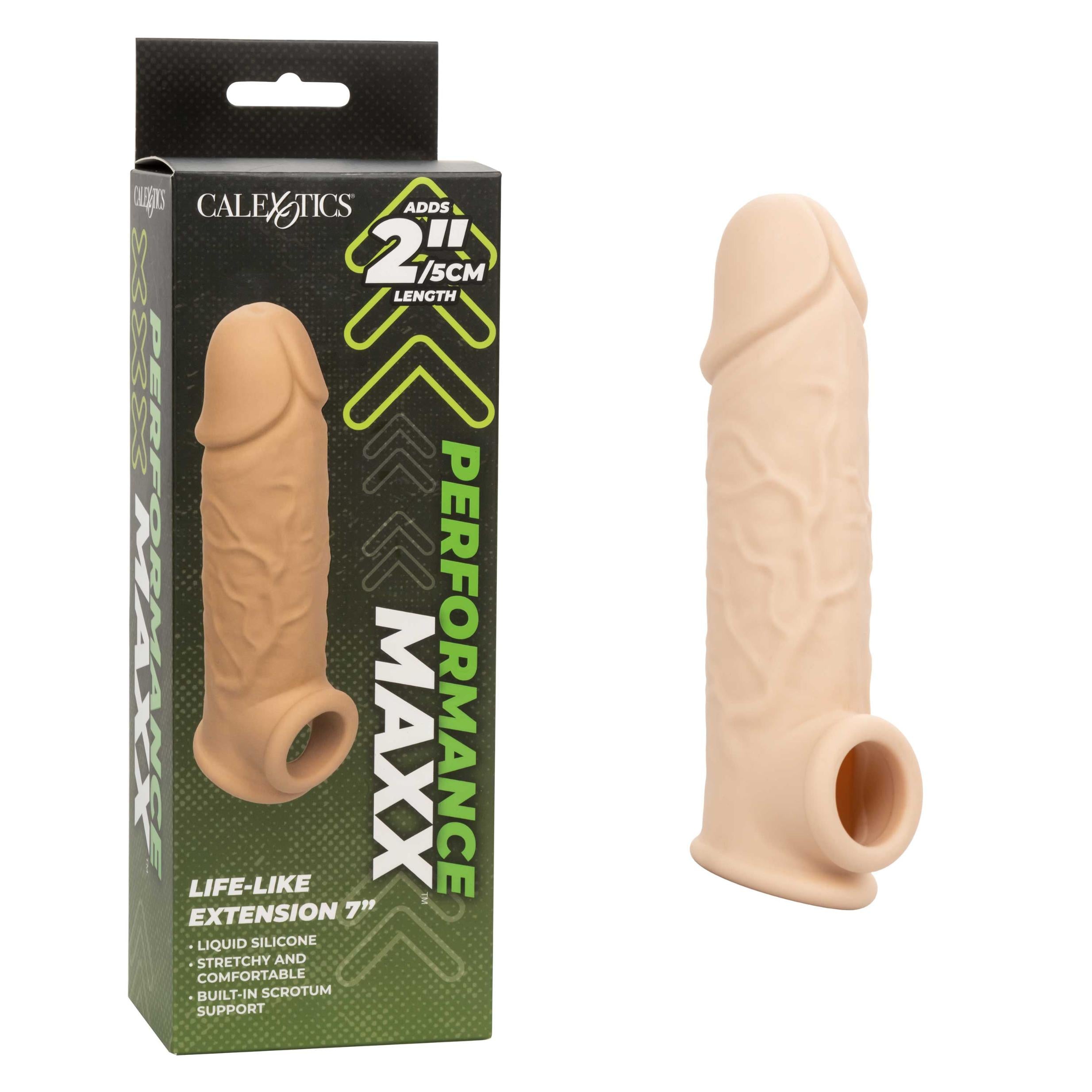 Performance Maxx Life-Like Extension 7 Inch - Ivory-Penis Extension & Sleeves-CalExotics-Andy's Adult World