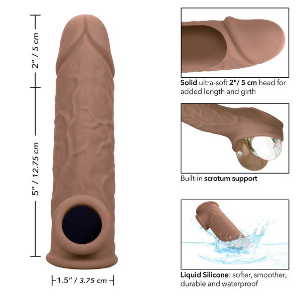 Performance Maxx Life-Like Extension 7 Inch - Brown-Penis Extension & Sleeves-CalExotics-Andy's Adult World