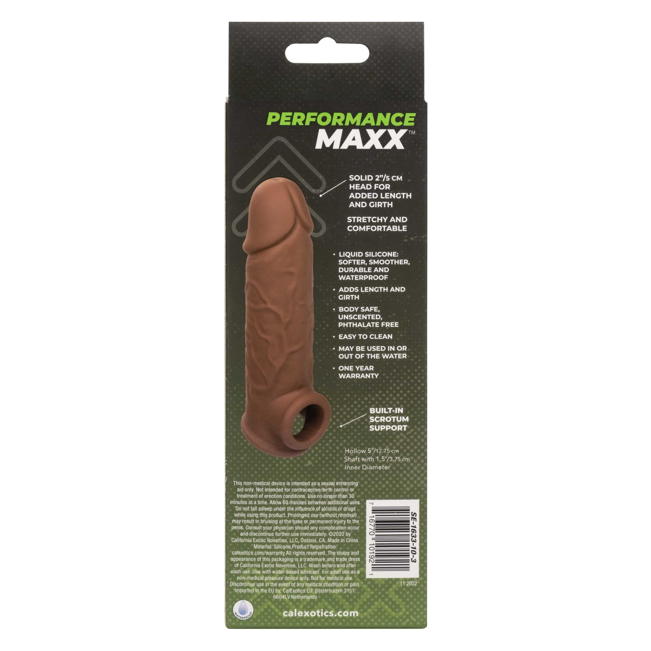 Performance Maxx Life-Like Extension 7 Inch - Brown-Penis Extension & Sleeves-CalExotics-Andy's Adult World