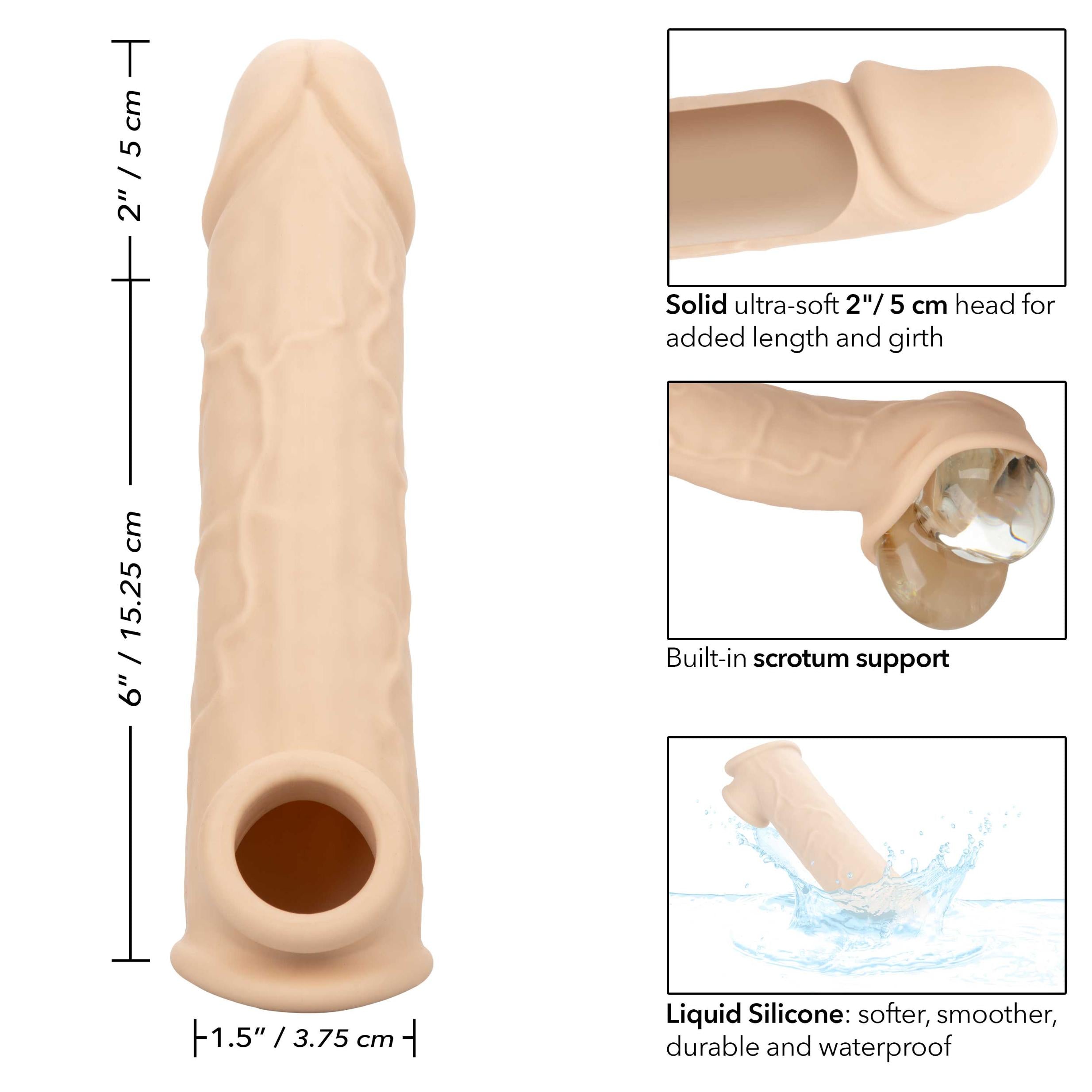 Performance Maxx Life-Like Extension 8 Inch - Ivory-Penis Extension & Sleeves-CalExotics-Andy's Adult World