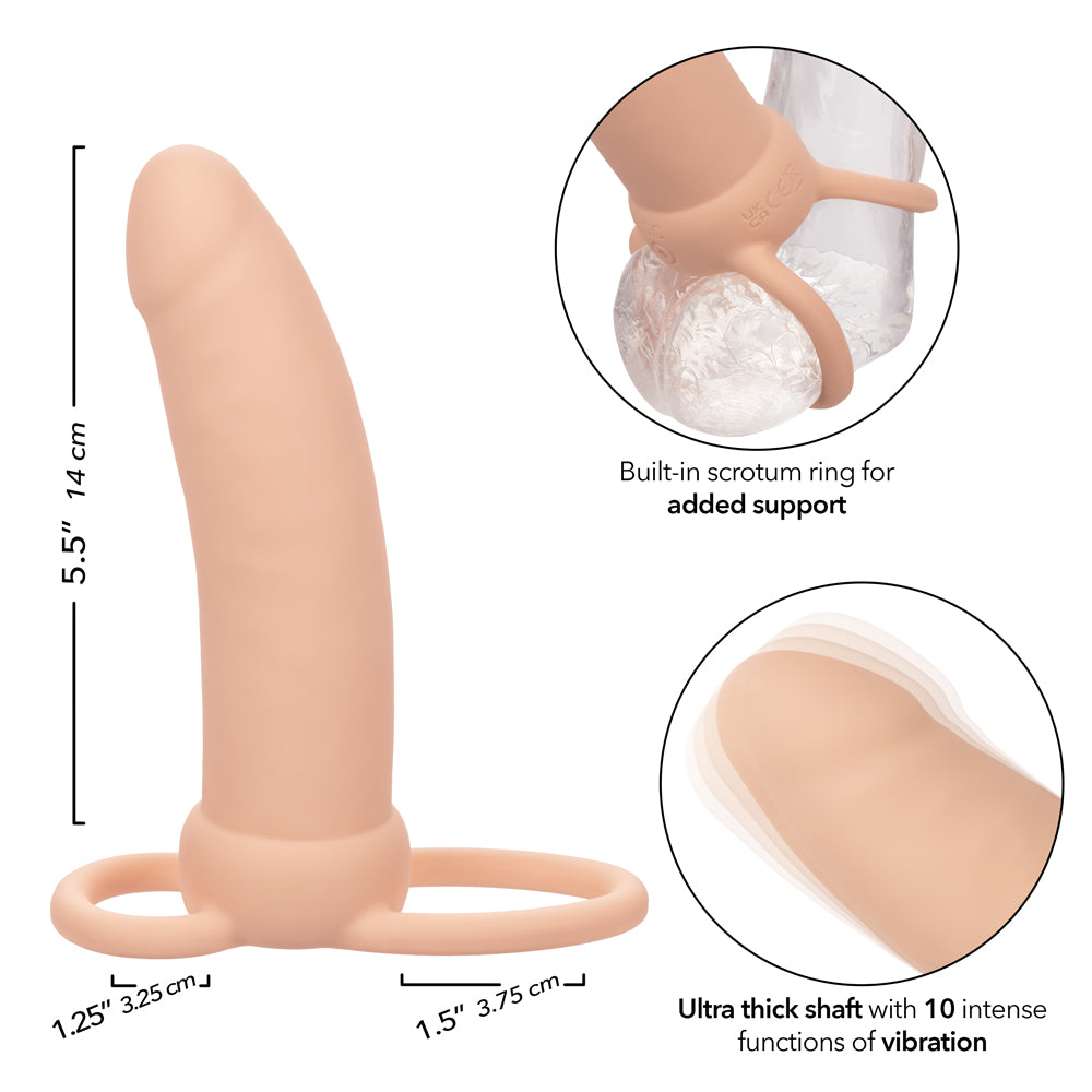 Performance Maxx Rechargeable Thick Dual Penetrator - Ivory-Penis Extension & Sleeves-CalExotics-Andy's Adult World