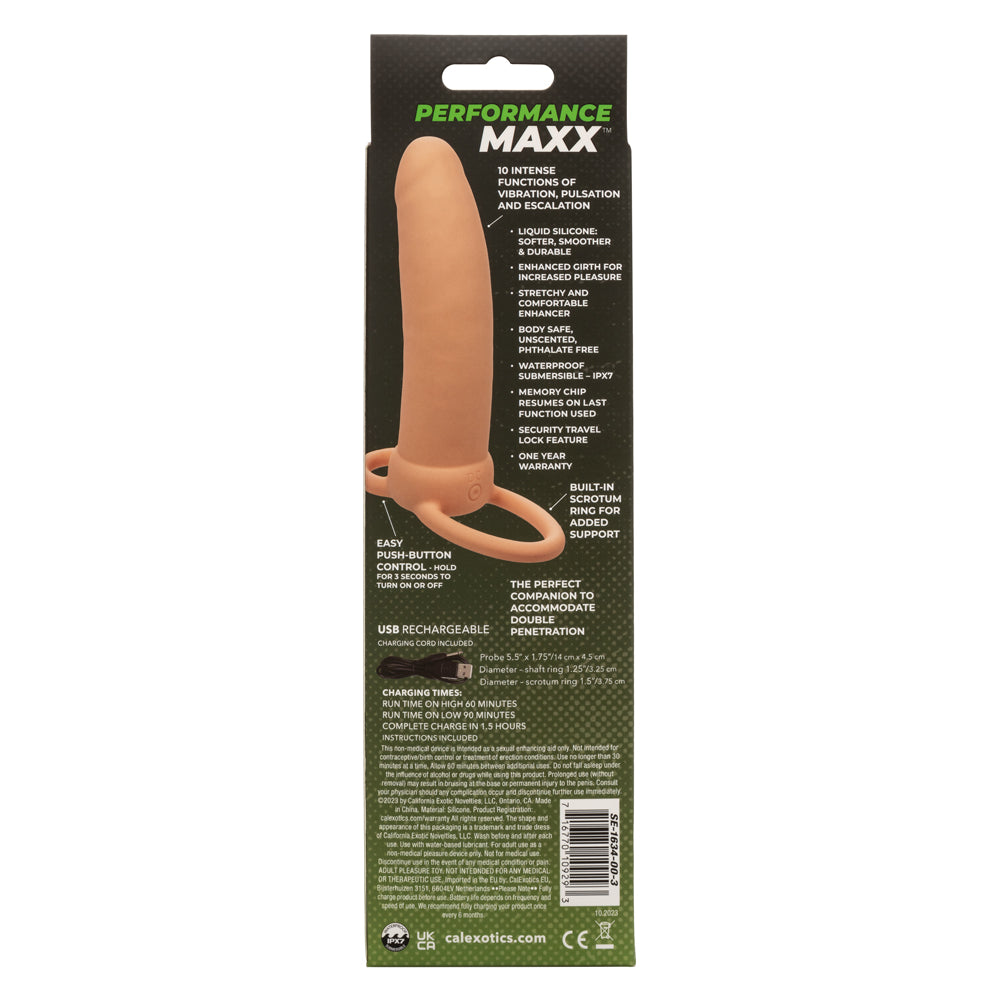 Performance Maxx Rechargeable Thick Dual Penetrator - Ivory-Penis Extension & Sleeves-CalExotics-Andy's Adult World