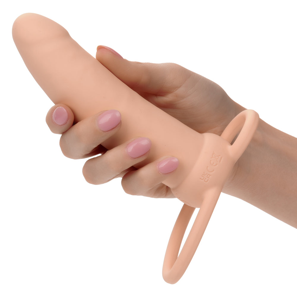 Performance Maxx Rechargeable Thick Dual Penetrator - Ivory-Penis Extension & Sleeves-CalExotics-Andy's Adult World