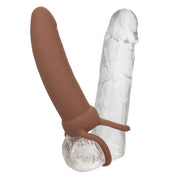 Performance Maxx Rechargeable Thick Dual Penetrator - Brown-Penis Extension & Sleeves-CalExotics-Andy's Adult World