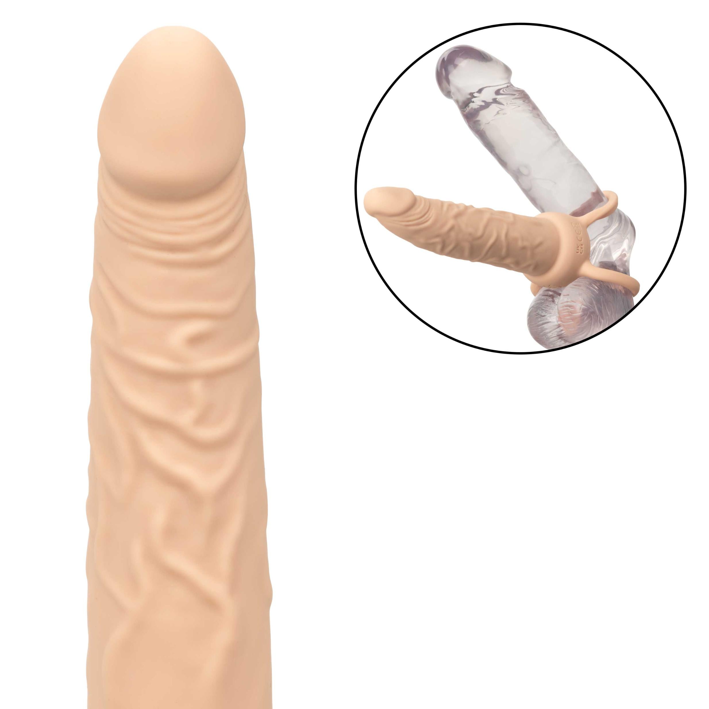 Performance Maxx Rechargeable Dual Penetrator - Ivory-Penis Extension & Sleeves-CalExotics-Andy's Adult World