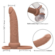 Performance Maxx Rechargeable Dual Penetrator - Brown-Penis Extension & Sleeves-CalExotics-Andy's Adult World