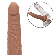 Performance Maxx Rechargeable Dual Penetrator - Brown-Penis Extension & Sleeves-CalExotics-Andy's Adult World