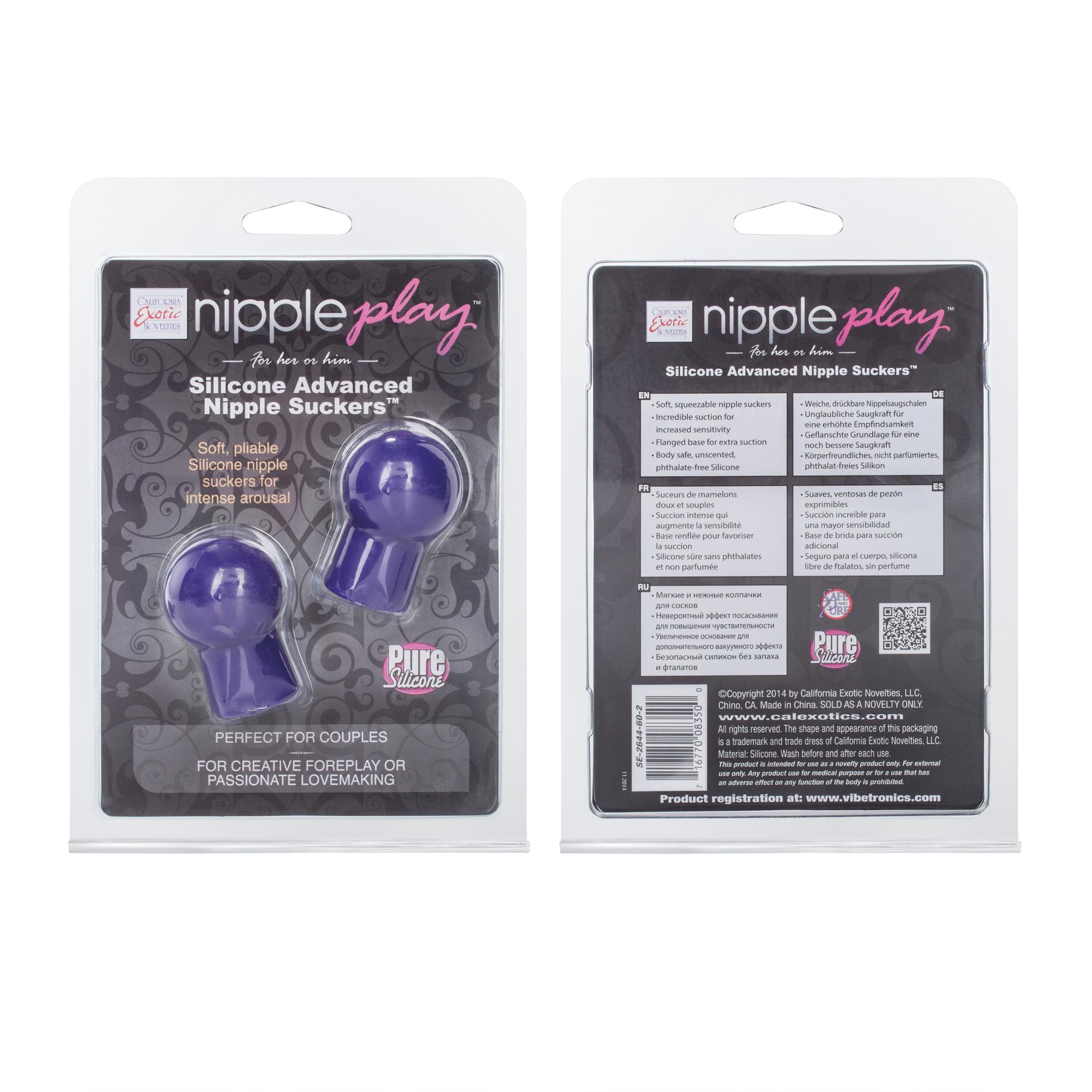 Nipple Play Silicone Advanced Nipple Suckers - Purple-Nipple Stimulators-CalExotics-Andy's Adult World