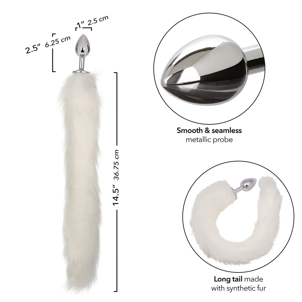 Running Wild Tail - White-Anal Toys & Stimulators-CalExotics-Andy's Adult World