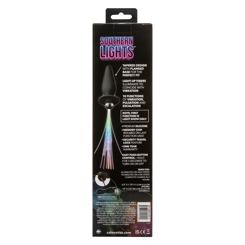 Southern Lights - Vibrating Light Up Anal Probe - Black-Anal Toys & Stimulators-CalExotics-Andy's Adult World