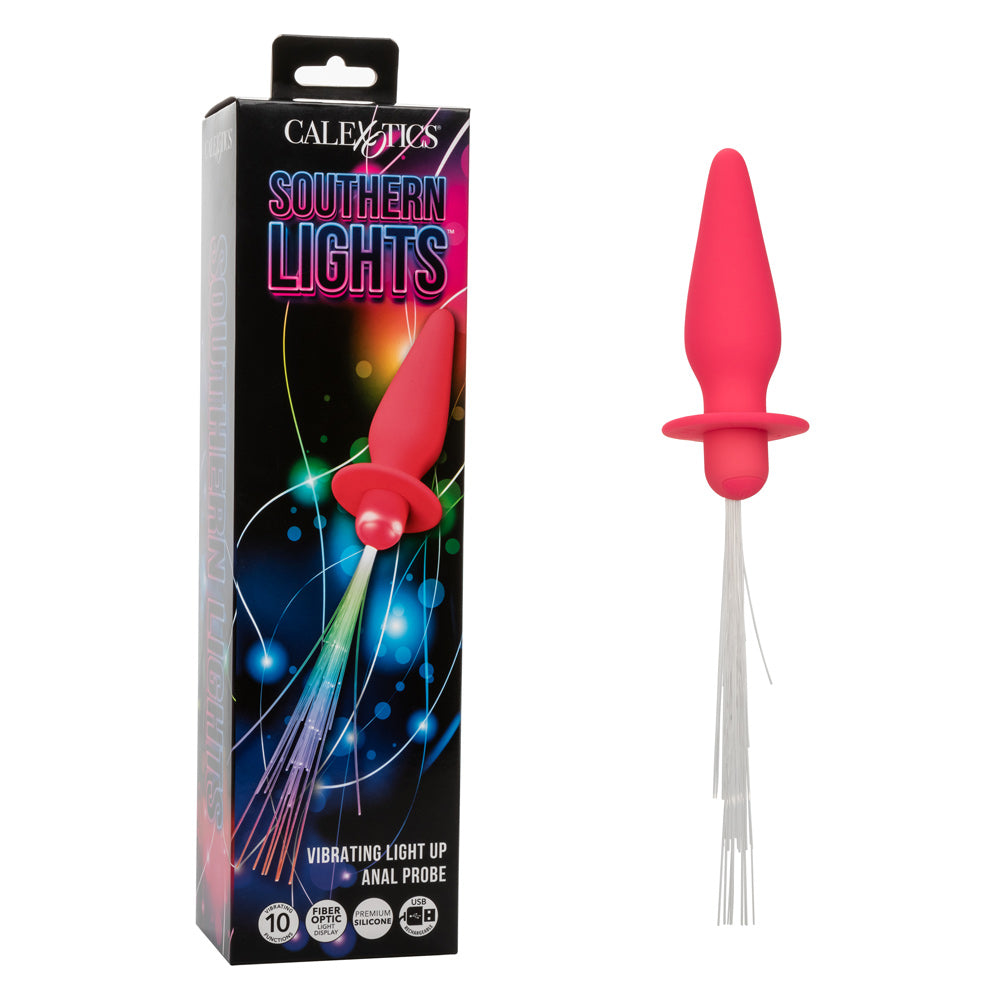 Southern Lights - Vibrating Light Up Anal Probe - Pink-Anal Toys & Stimulators-CalExotics-Andy's Adult World