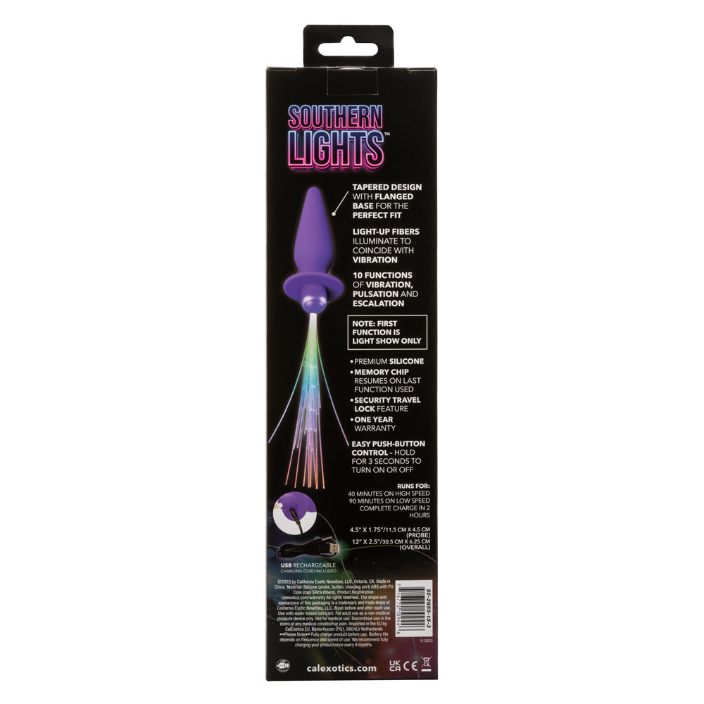 Southern Lights - Vibrating Light Up Anal Probe - Purple-Anal Toys & Stimulators-CalExotics-Andy's Adult World