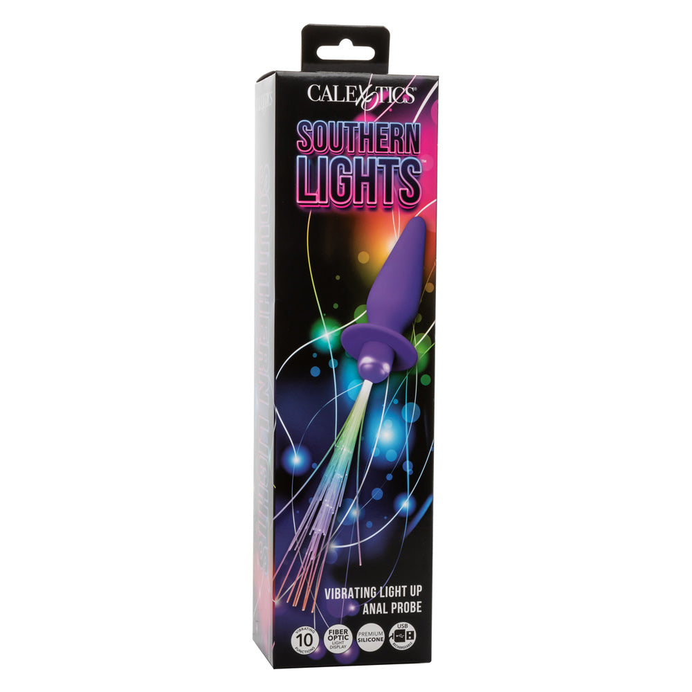 Southern Lights - Vibrating Light Up Anal Probe - Purple-Anal Toys & Stimulators-CalExotics-Andy's Adult World