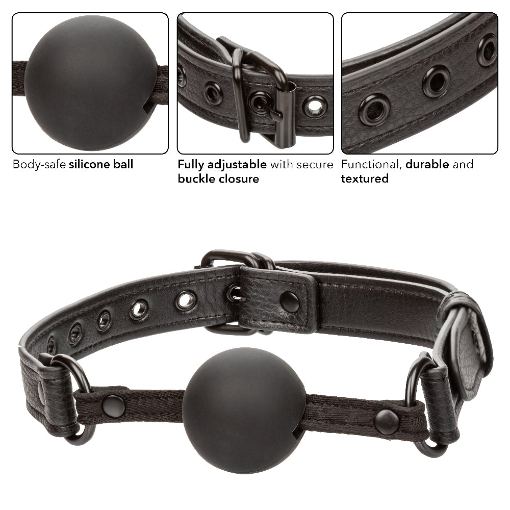 Nocturnal Collection Ball Gag - Black-Bondage & Fetish Toys-CalExotics-Andy's Adult World