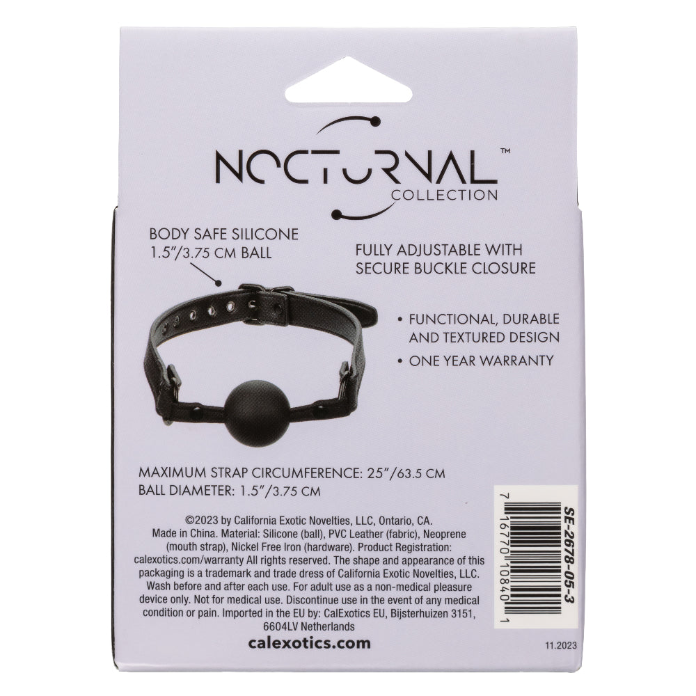 Nocturnal Collection Ball Gag - Black-Bondage & Fetish Toys-CalExotics-Andy's Adult World