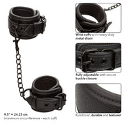 Nocturnal Collection Wrist Cuffs - Black-Bondage & Fetish Toys-CalExotics-Andy's Adult World