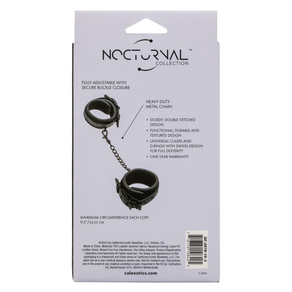 Nocturnal Collection Wrist Cuffs - Black-Bondage & Fetish Toys-CalExotics-Andy's Adult World