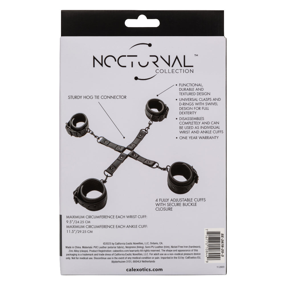 Nocturnal Collection Hog Tie - Black-Bondage & Fetish Toys-CalExotics-Andy's Adult World