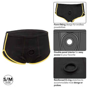 Boundless Black and Yellow Brief - Small/medium - Black/yellow-Lingerie & Sexy Apparel-CalExotics-Andy's Adult World