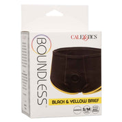 Boundless Black and Yellow Brief - Small/medium - Black/yellow-Lingerie & Sexy Apparel-CalExotics-Andy's Adult World