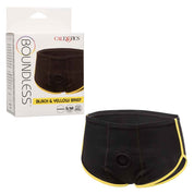 Boundless Black and Yellow Brief - Small/medium - Black/yellow-Lingerie & Sexy Apparel-CalExotics-Andy's Adult World