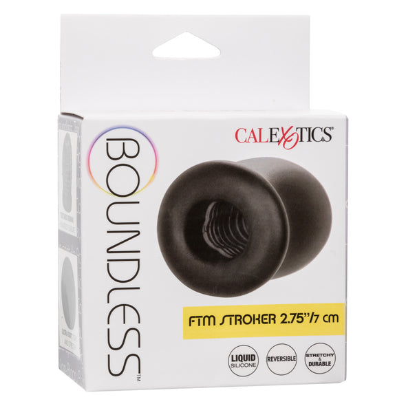 Boundless Ftm Stroker 2.75 Inch 7 Cm - Black-Masturbation Aids for Males-CalExotics-Andy's Adult World
