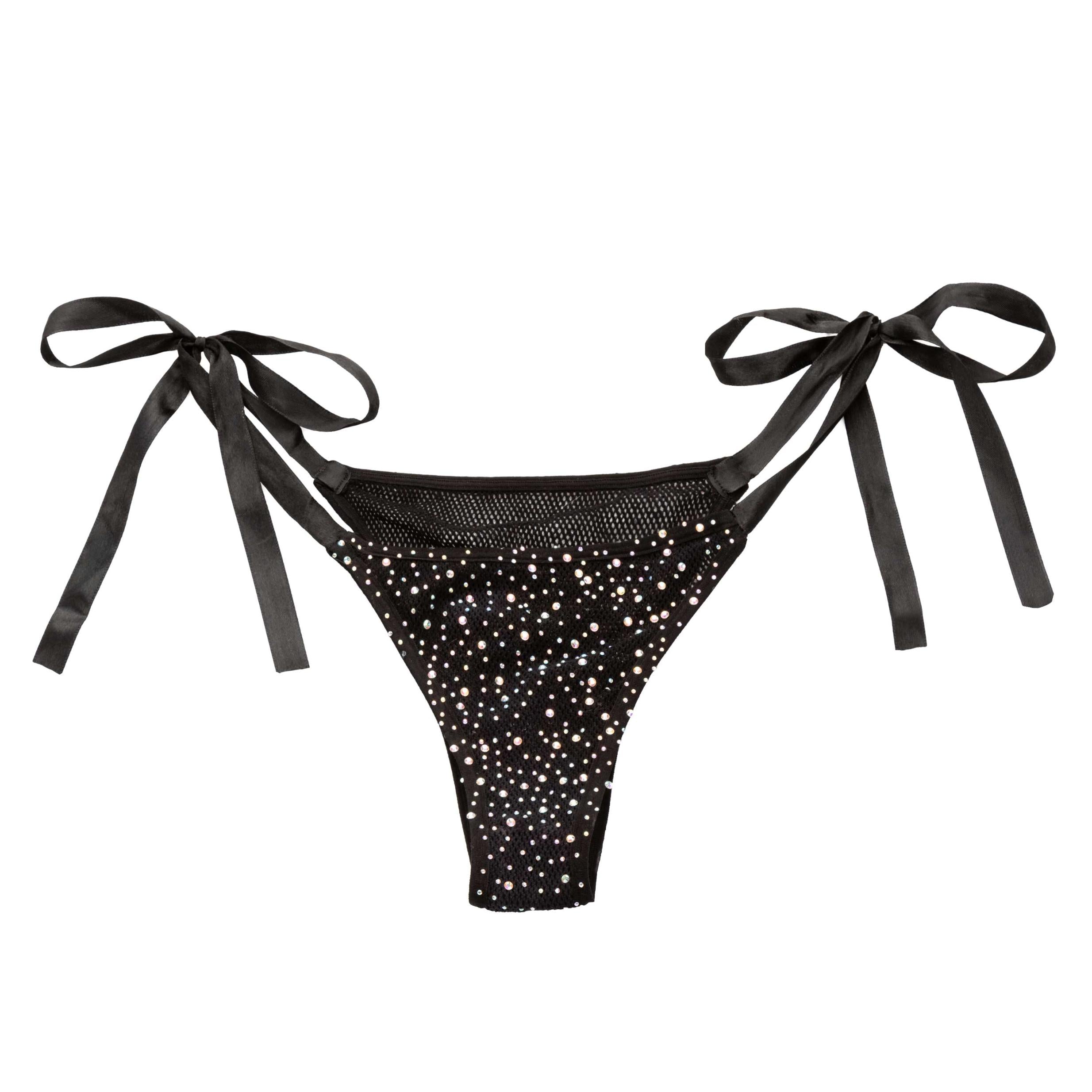 Radiance Side-Tie Panties - Black-Lingerie & Sexy Apparel-CalExotics-Andy's Adult World