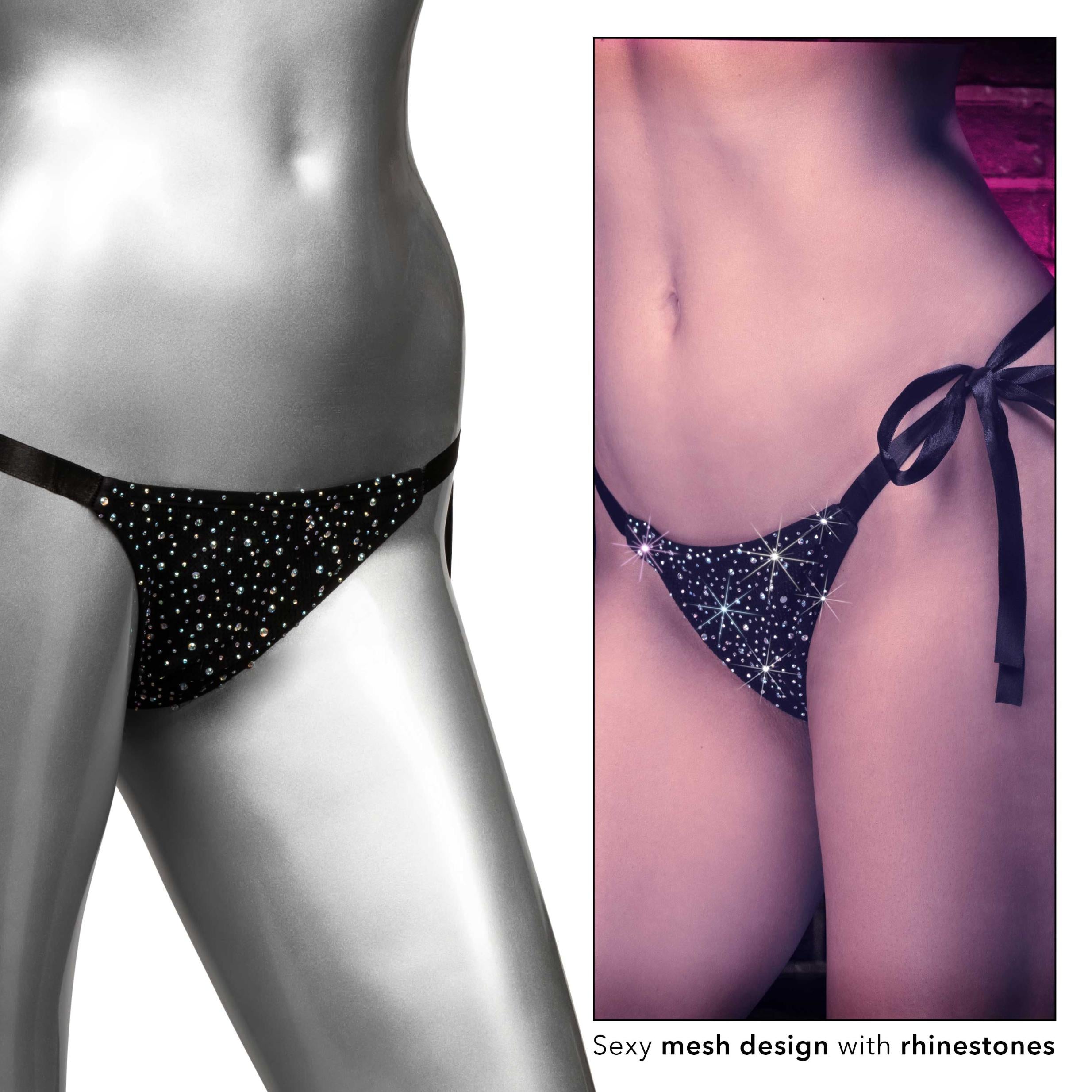 Radiance Side-Tie Panties - Black-Lingerie & Sexy Apparel-CalExotics-Andy's Adult World