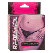 Radiance Plus Size Crotchless Thong - Black-Lingerie & Sexy Apparel-CalExotics-Andy's Adult World