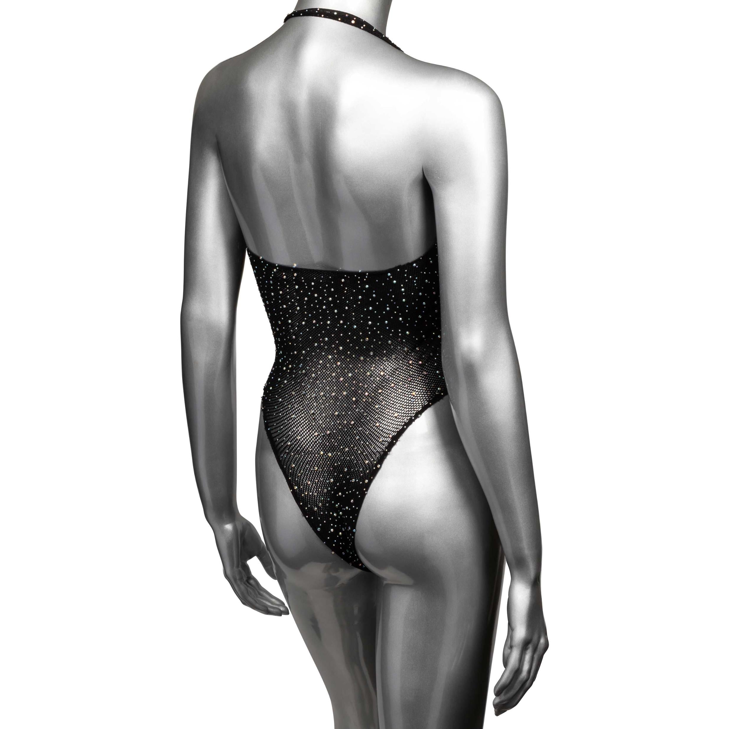 Radiance Deep v Body Suit - One Size - Black-Lingerie & Sexy Apparel-CalExotics-Andy's Adult World