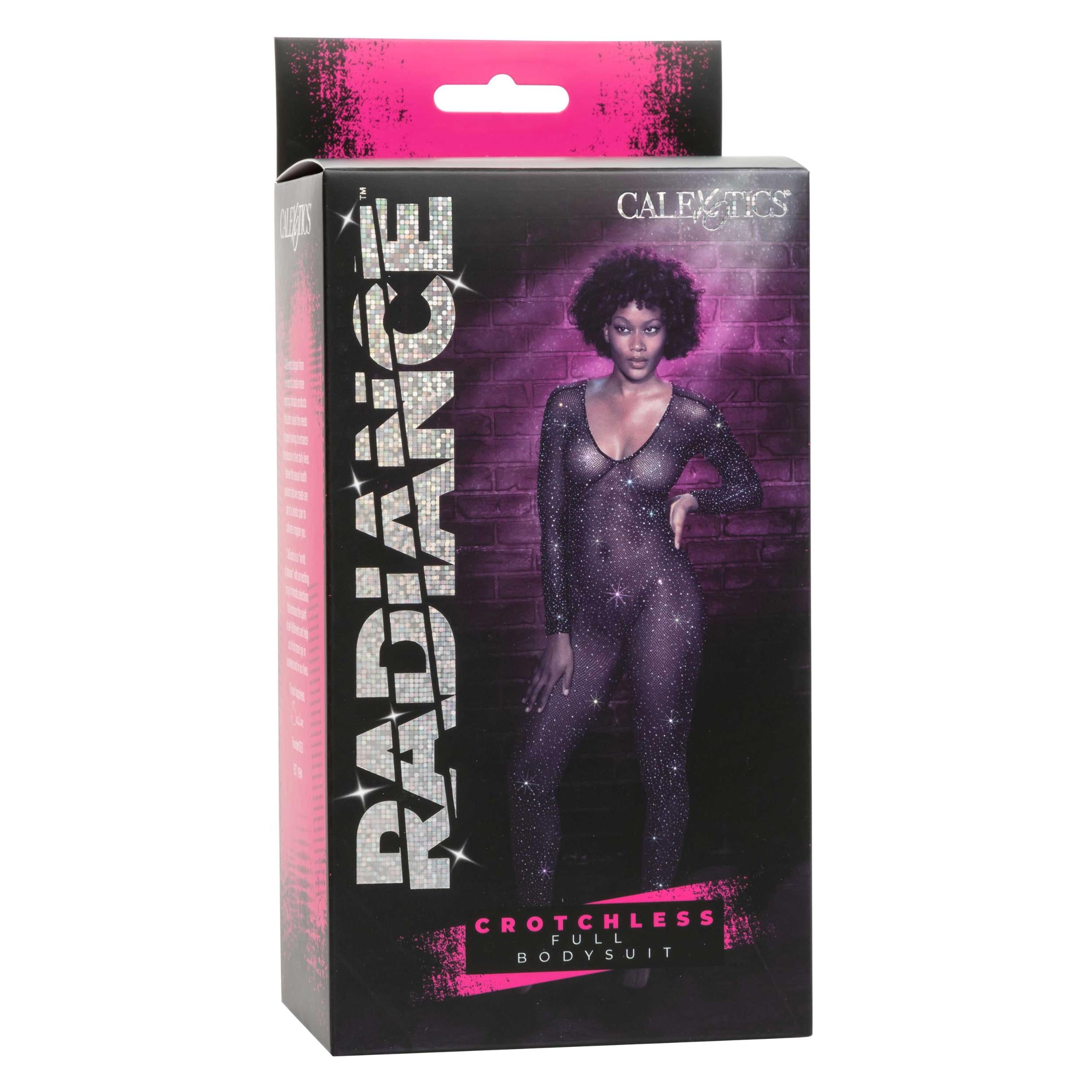 Radiance Crotchless Full Body Suit - One Size - Black-Lingerie & Sexy Apparel-CalExotics-Andy's Adult World