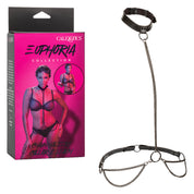 Euphoria Collection Chain Halter/collar and Leash - Black-Bondage & Fetish Toys-CalExotics-Andy's Adult World