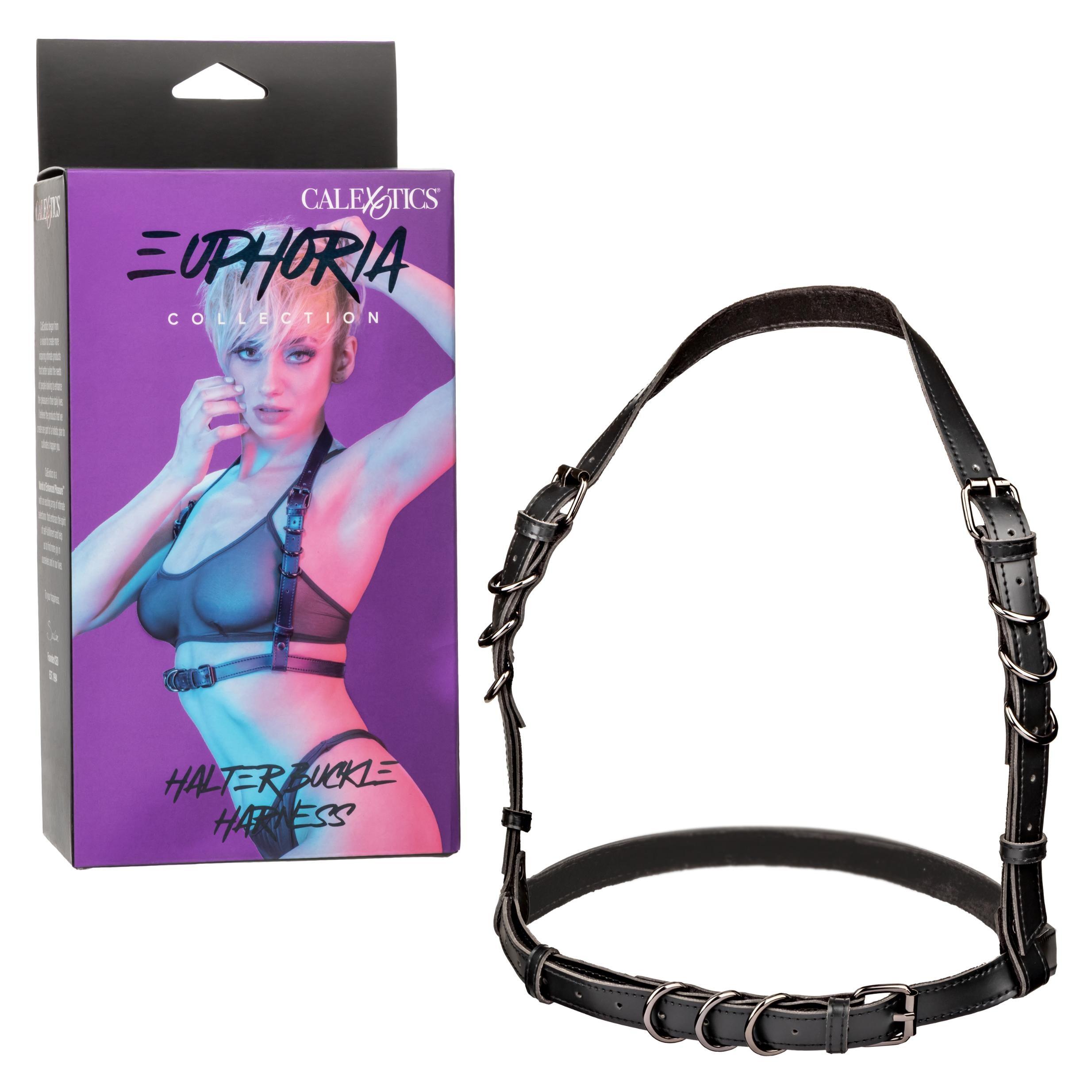 Euphoria Collection Halter Buckle Harness - Black-Harnesses & Strap-Ons-CalExotics-Andy's Adult World