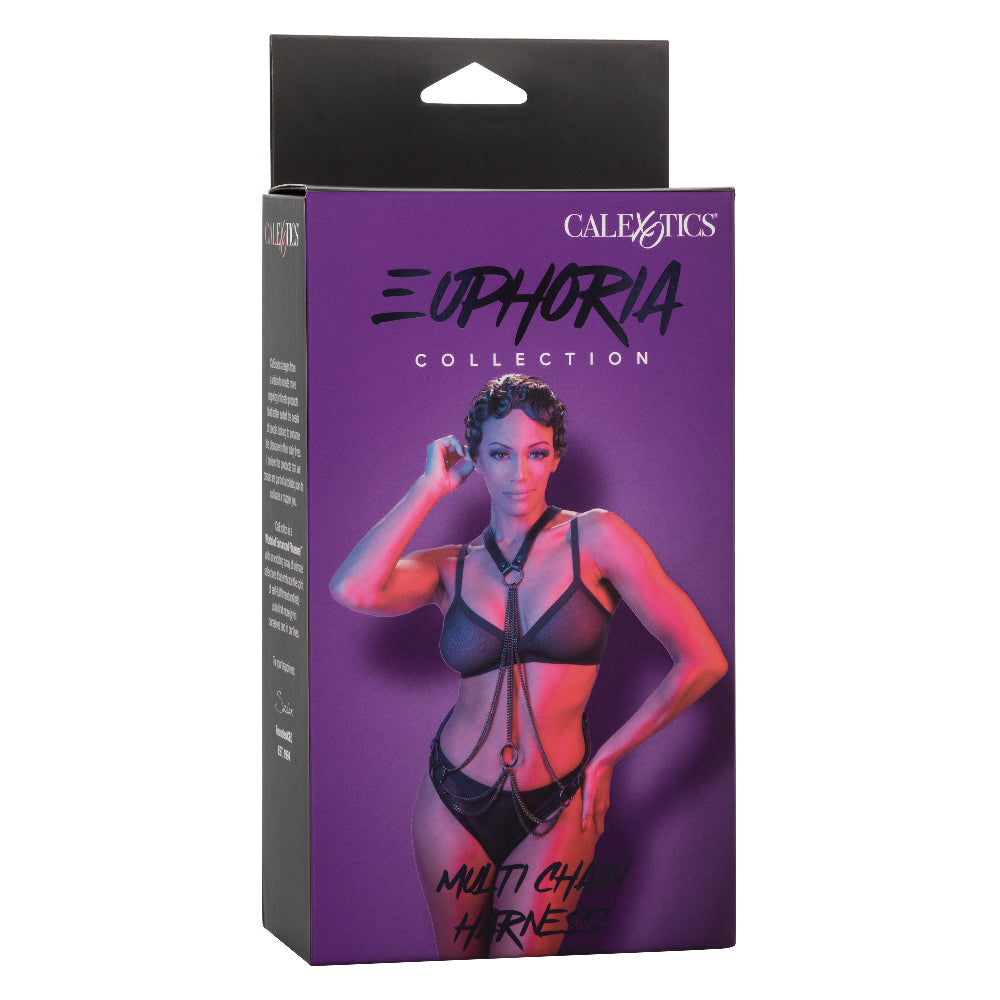 Euphoria Collection Multi Chain Harness - Black-Harnesses & Strap-Ons-CalExotics-Andy's Adult World