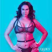 Euphoria Collection Plus Size Multi Chain Halter - Black-Harnesses & Strap-Ons-CalExotics-Andy's Adult World