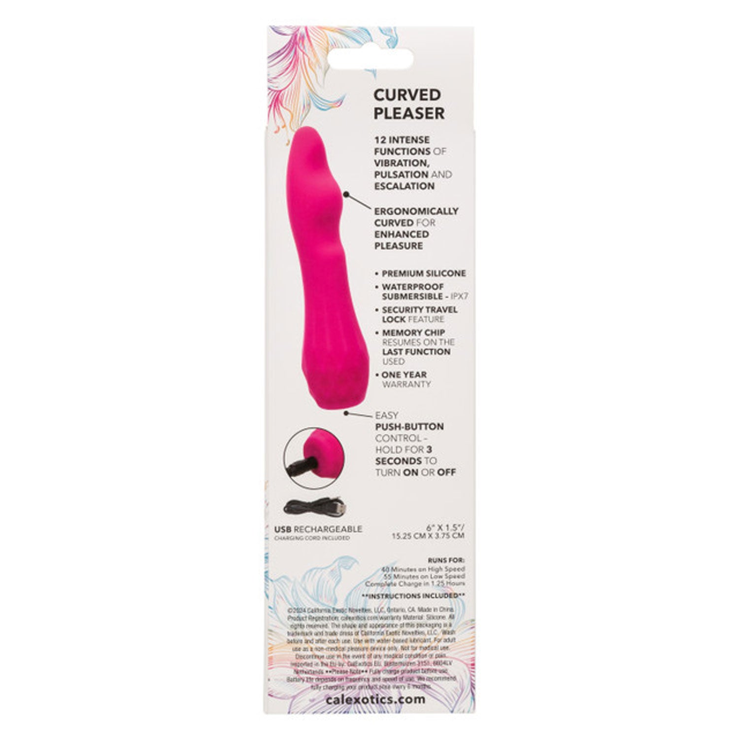 Gia Curved Pleaser - Pink-Vibrators-CalExotics-Andy's Adult World