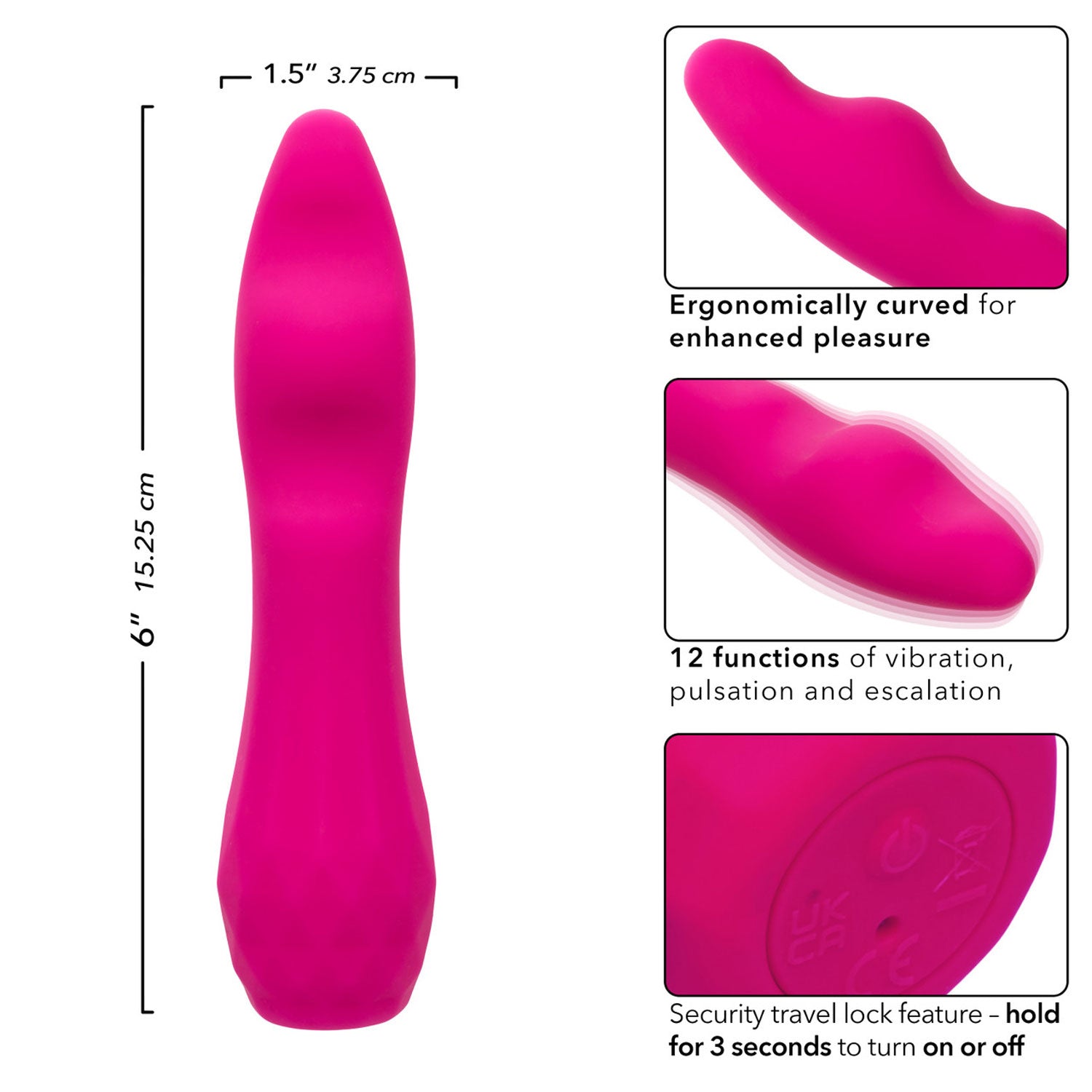 Gia Curved Pleaser - Pink-Vibrators-CalExotics-Andy's Adult World