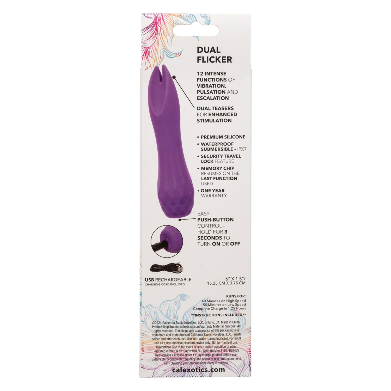 Gia Dual Flicker - Purple-Vibrators-CalExotics-Andy's Adult World