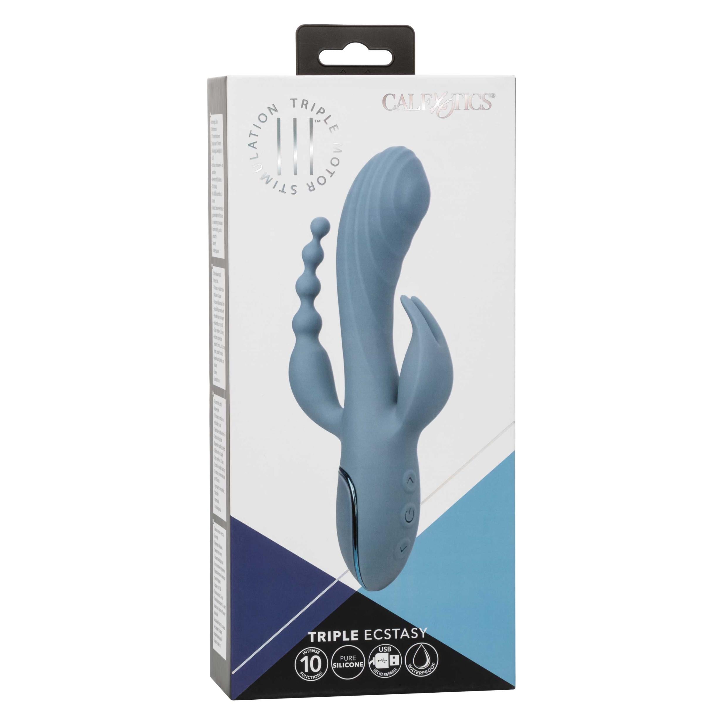 Iii Triple Ecstasy - Blue-Vibrators-CalExotics-Andy's Adult World