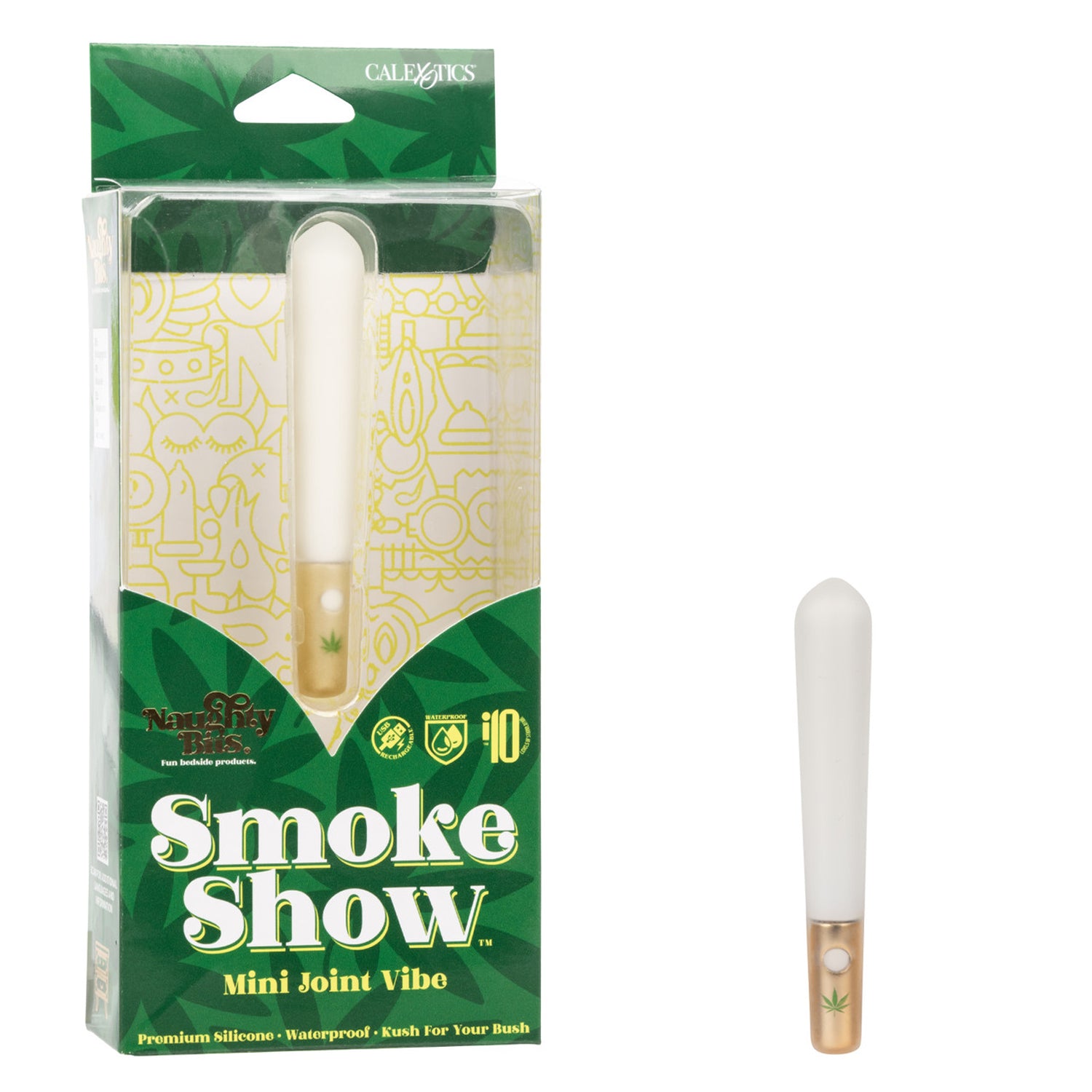 Naughty Bits Smoke Show Mini Joint Vibe - White-Vibrators-CalExotics-Andy's Adult World