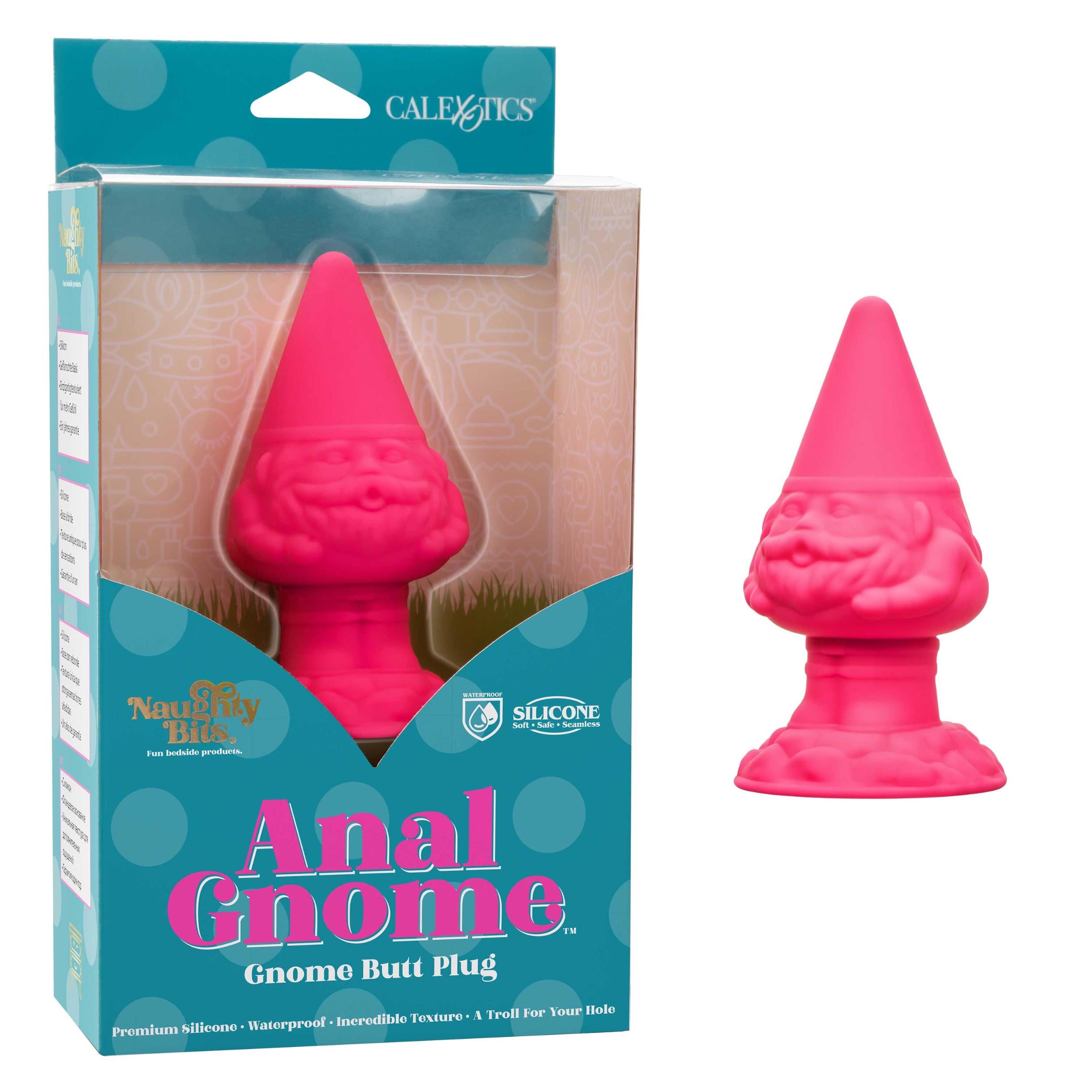 Naughty Bits Anal Gnome Gnome Butt Plug - Pink-Anal Toys & Stimulators-CalExotics-Andy's Adult World