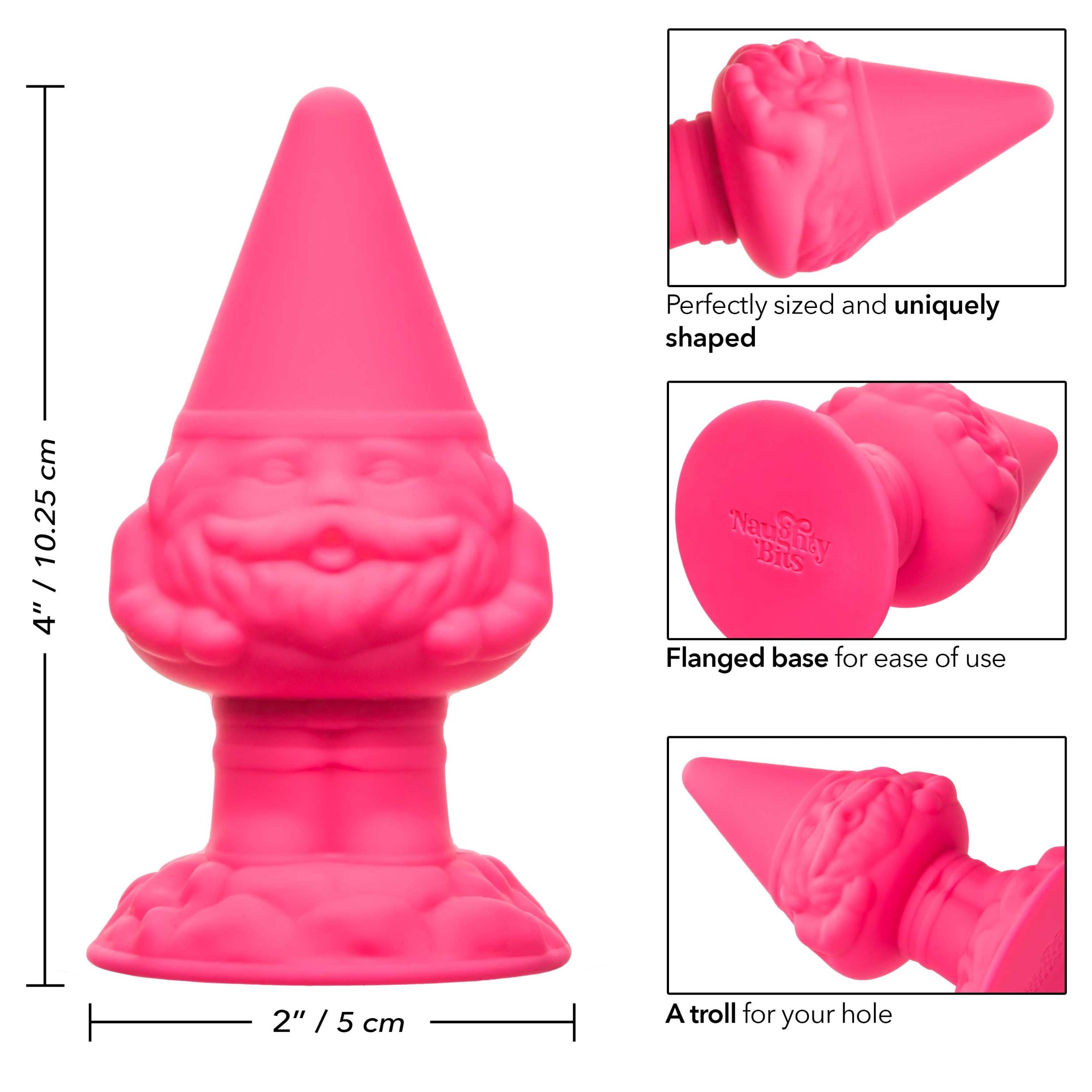 Naughty Bits Anal Gnome Gnome Butt Plug - Pink-Anal Toys & Stimulators-CalExotics-Andy's Adult World