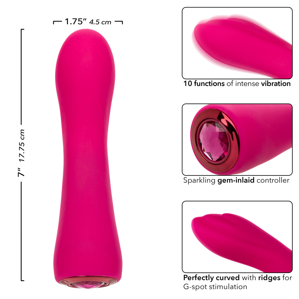 Gem Vibe Collection Curve - Pink-Vibrators-CalExotics-Andy's Adult World