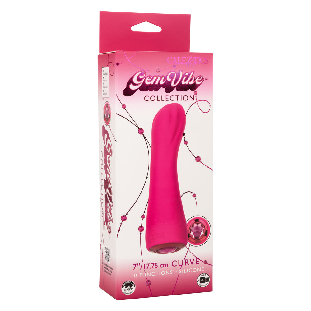 Gem Vibe Collection Curve - Pink-Vibrators-CalExotics-Andy's Adult World